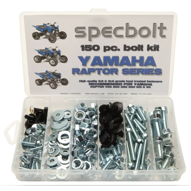 150pc YAMAHA RAPTOR ATV Bolt Kit for plastic body engine lug nuts bumper