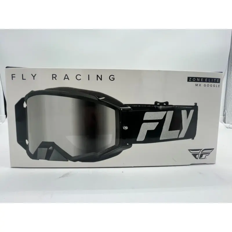 FLY RACING ZONE ELITE GOGGLE BLACK/SILVER W/ SILVER MIRROR/SMOKE LENS