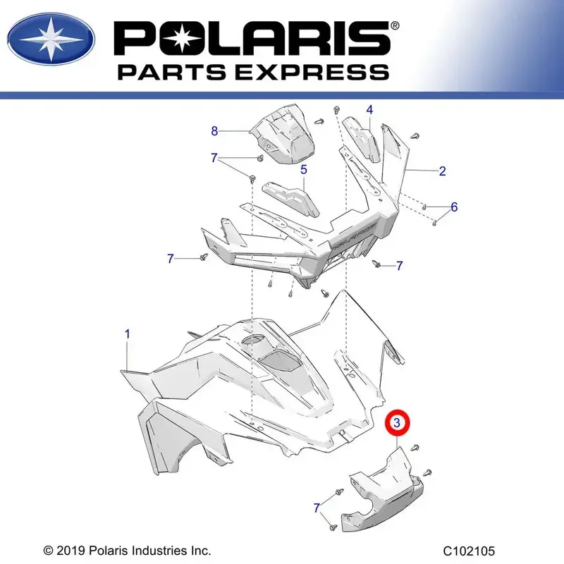 NEW GENUINE POLARIS 2021 2022 OUTLAW 70 LOWER BUMPER BLACK 5456125-070 OEM