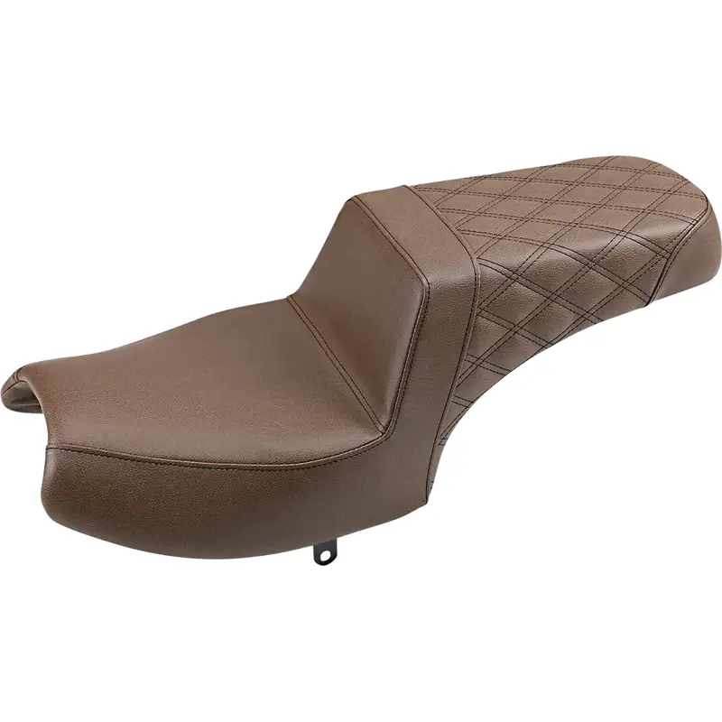 SADDLEMEN Step-Up Fits Seat - Front Smooth/Rear Lattice Stitch - Brown -