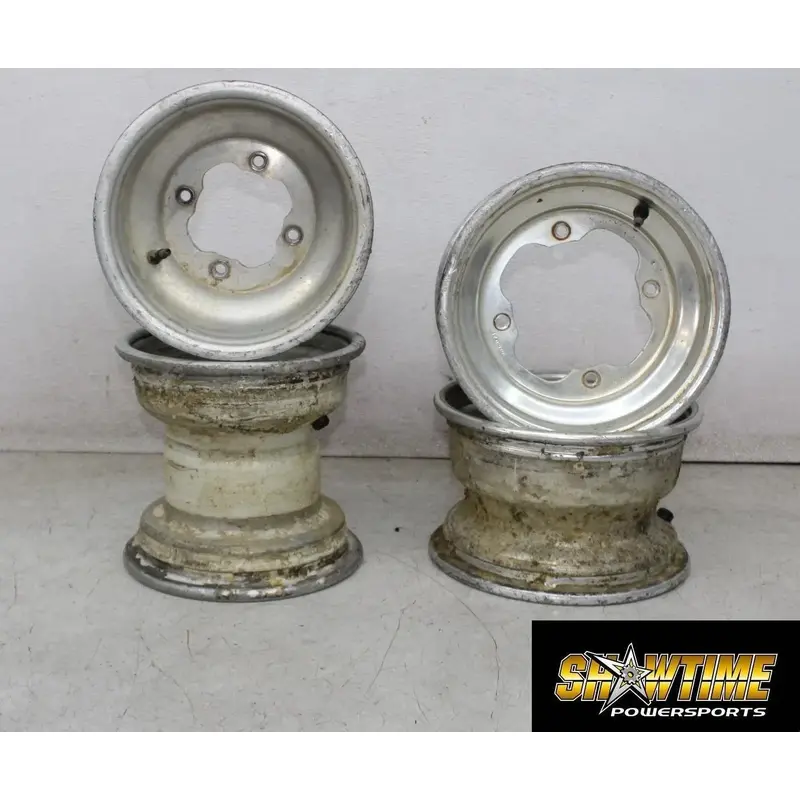 90 YAMAHA WARRIOR 350 FRONT REAR BACK WHEELS RIMS SET (SEE DESCP)