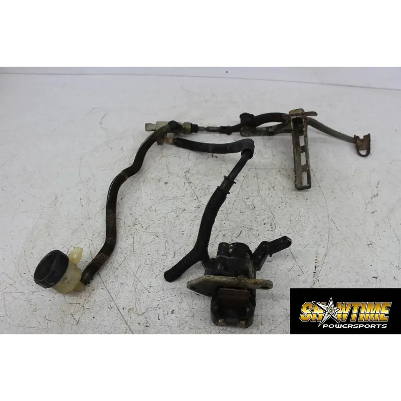98 YAMAHA WARRIOR 350 REAR BACK BRAKE CALIPER MASTER PEG PEDAL ASSEMBLY
