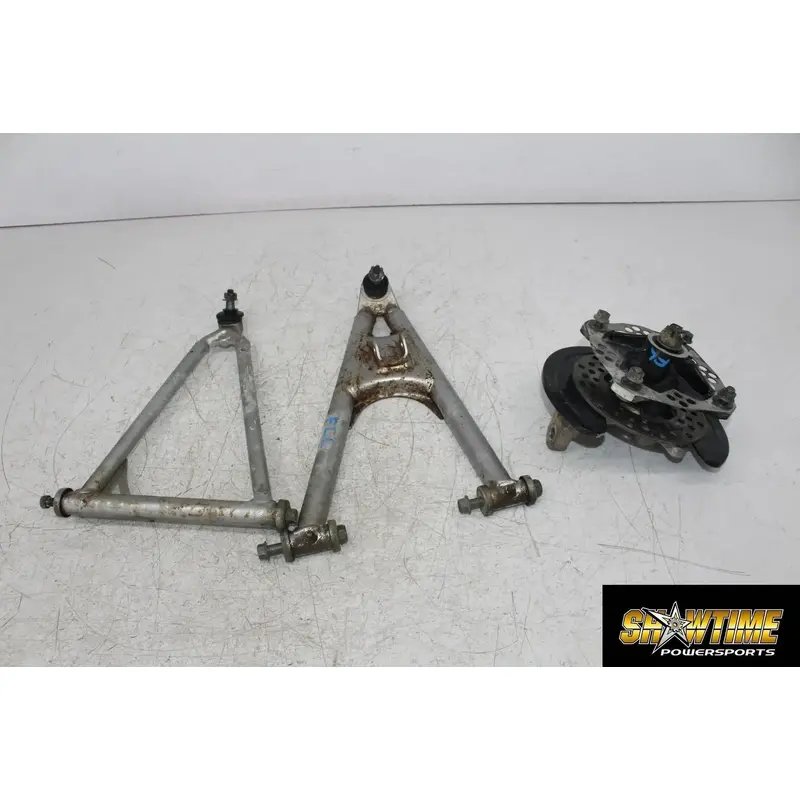 01-05 YAMAHA RAPTOR 660R FRONT LOWER UPPER LEFT CONTROL A ARMS W SPINDLE HUB