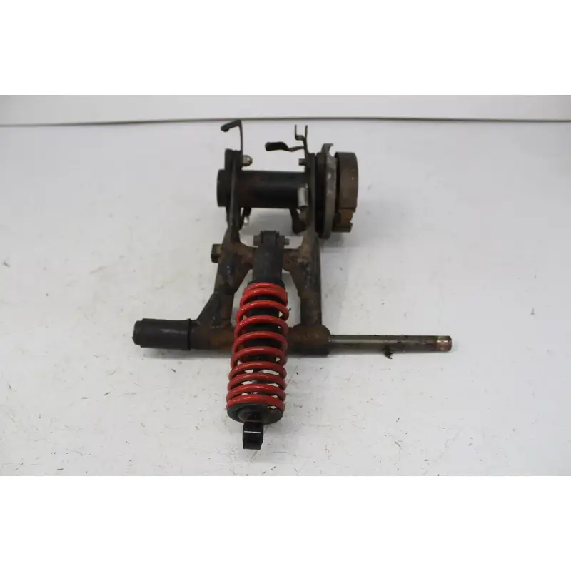 01 POLARIS SCRAMBLER 90 REAR AXLE BACK WHEEL PIVOT BOLT SHAFT W/ HUB & SHOCK