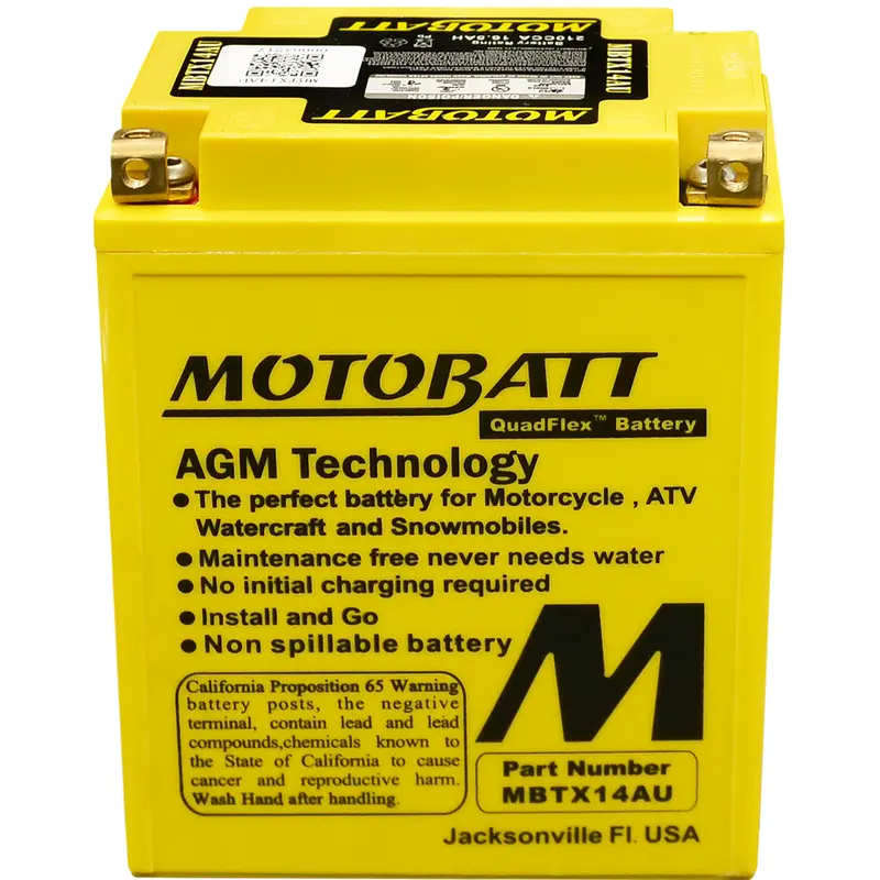 MOTOBATT BATTERY MBTX14AU SEALED FACTORY ACTIVATED
