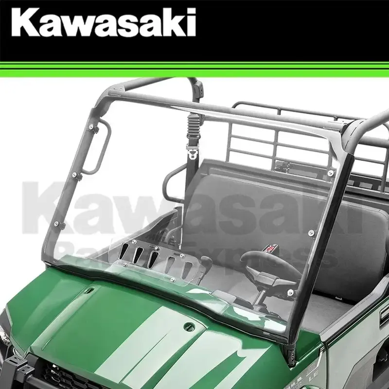 NEW 2019 - 2024 GENUINE KAWASAKI KQR FULL FIXED WINDSHIELD POLYCARBONATE MULE