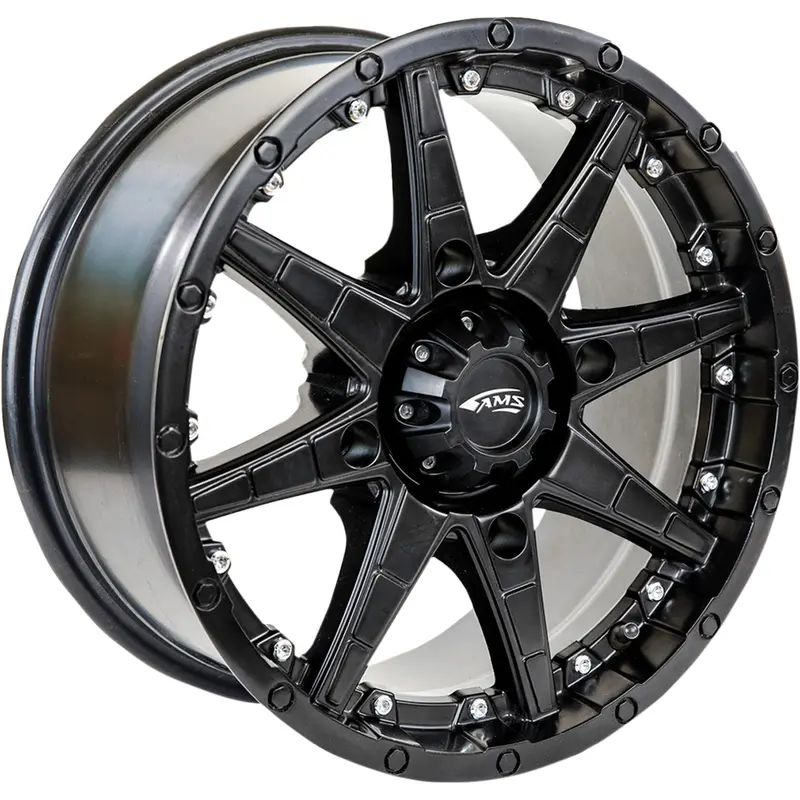 Ams Wheel - Roll'n 105 - Front/Rear - Black - 14x7 - 4/156 - 5 2 Kawasaki/Polaris/Yamaha