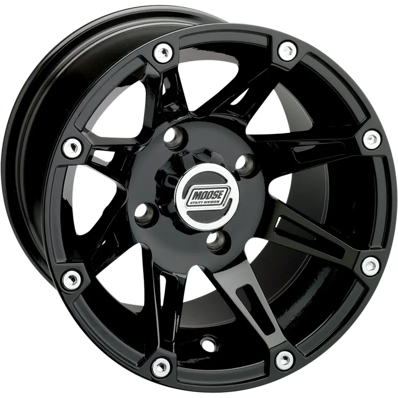 Moose offroad Wheel - 387X - Rear - Black - 12x8 - 4/136 - 4 4 Can-Am/Kawasaki/Honda