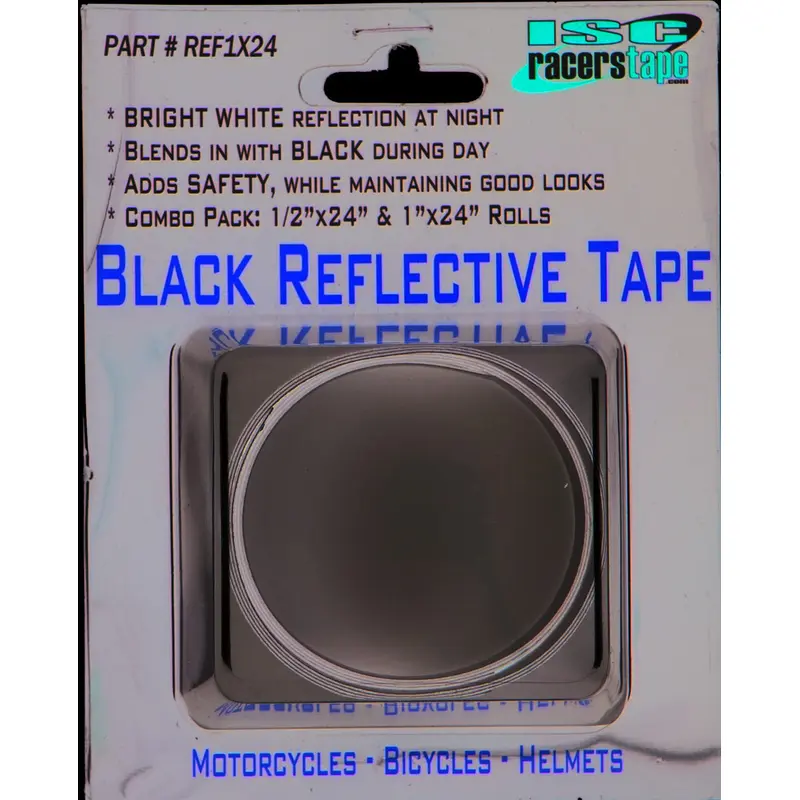 ISC BLACK REFLECTIVE TAPE 1/2X24" & 1X24"