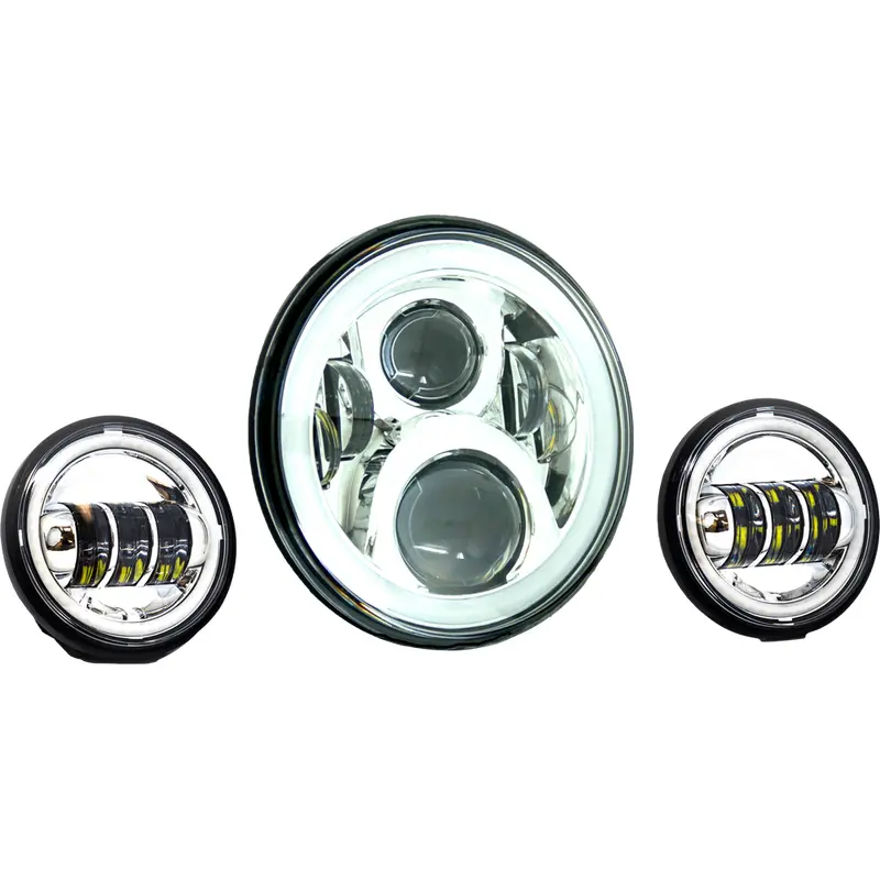 LETRIC LIGHTING CO 7" LED HDLGT KIT CHR HALO W/ MNT ADAPTER