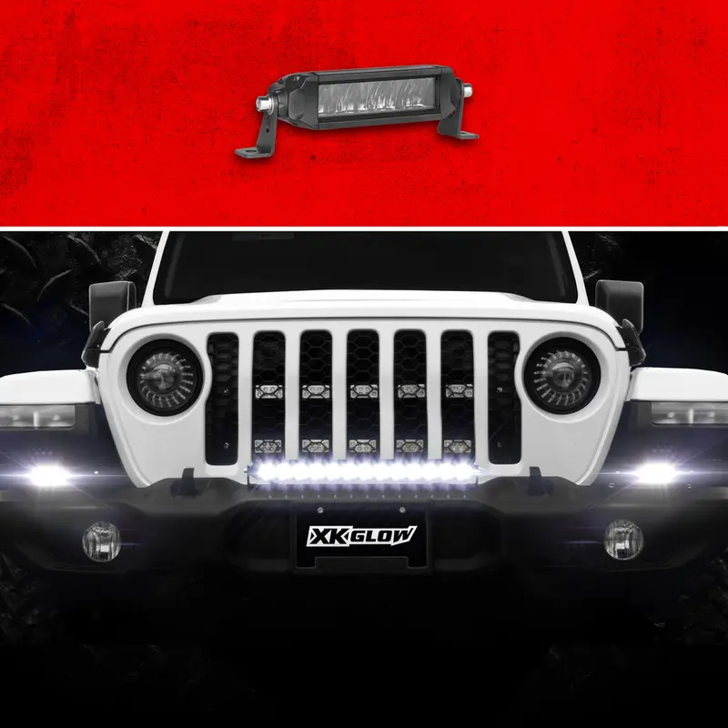 XK GLOW 6" RAZOR LIGHT BAR AUX HIGH BEAM WITHOUT HARNESS
