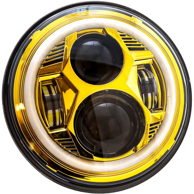 LETRIC LIGHTING CO 7" LED GOLD HEADLIGHT HALO W/ MNT ADAPTER