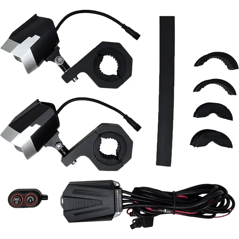 PATHFINDER DUAL SWITCHBACK LED LIGHTS SILVER/BLK WIRELESS REMOTE PR