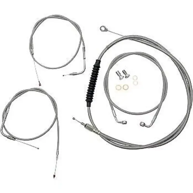 LA CHOPPERS Standard Stainless Braided Handlebar Cable/Brake Kit