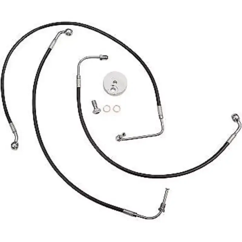 LA CHOPPERS Black Braided Brake Line Kit
