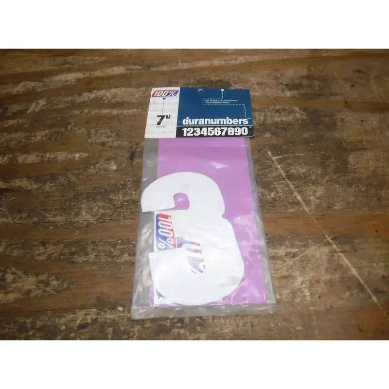 100% The Number 3 Graphic sticker 7" Big Three Total Numbers Number plate #3
