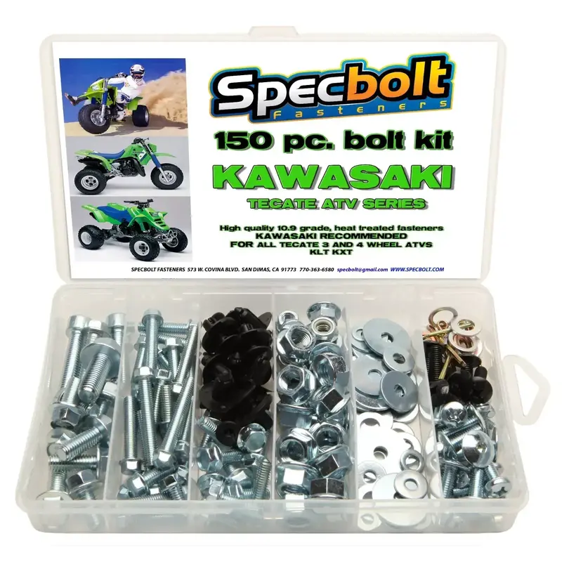 150pc KAWASAKI KFX TECATE ATV Bolt Kit KFX250 KXT250 plastic fenders engine 250
