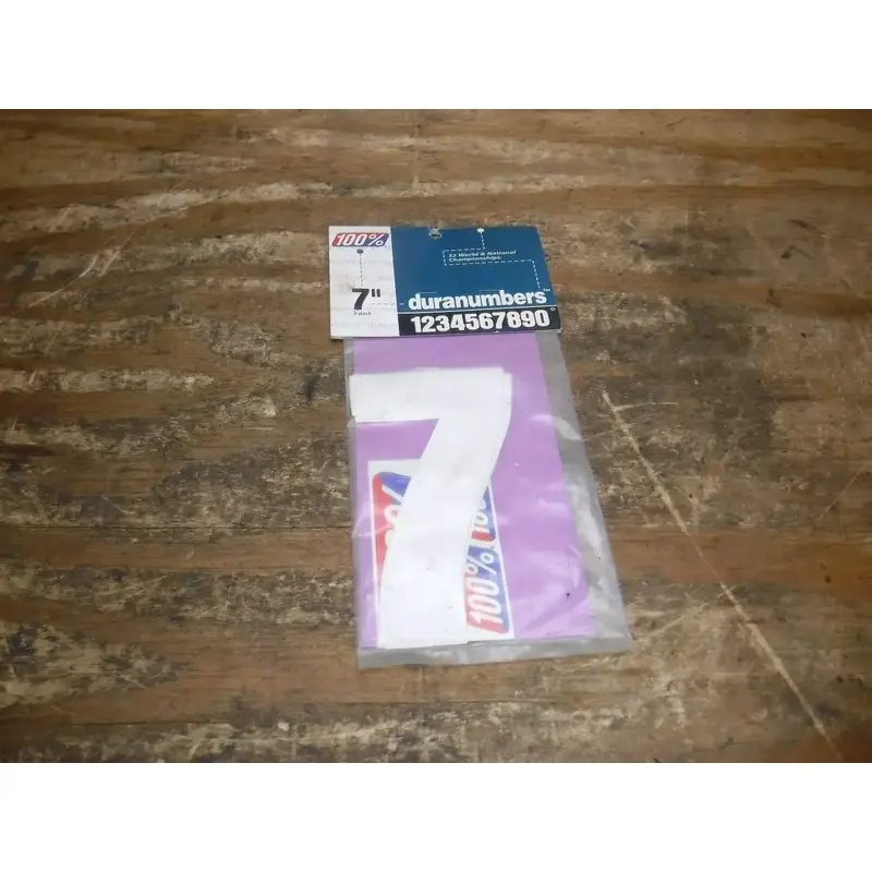 100% The Number 7 Graphic sticker 7" Big Three Total Numbers Number plate #3