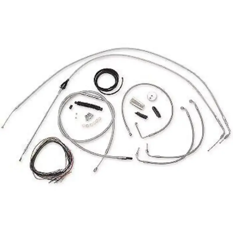 LA CHOPPERS LA-8006KT2A-19 Stainless Braided Handlebar Cable/Brake Line Kit