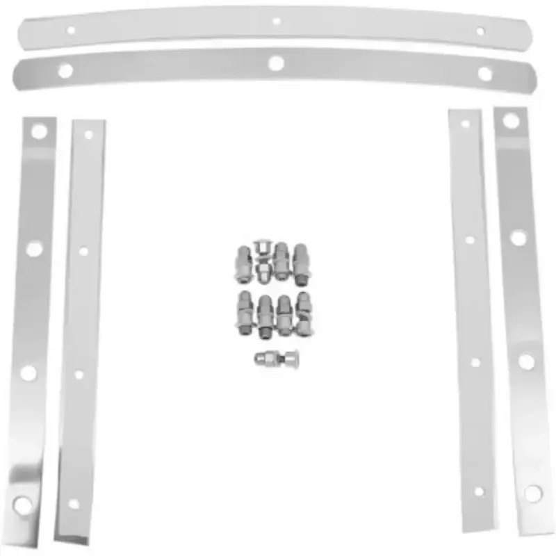Memphis Shades Polished Stainless Steel Strap Kit for Memphis Slim Windshields