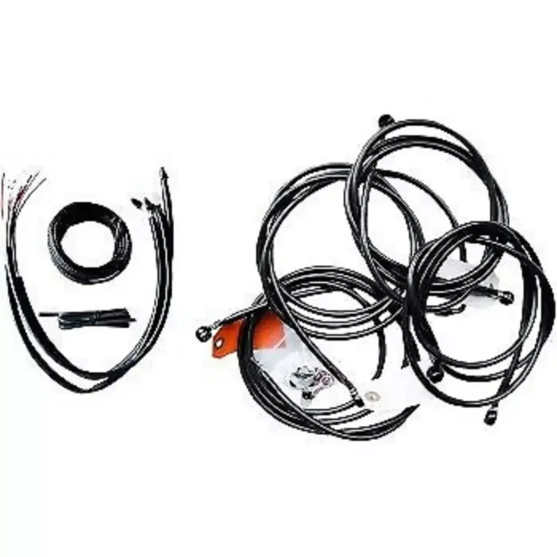 LA CHOPPERS LA-8053KT2-16M Black Midnight Braided Handlebar Cable/Brake Line Kit