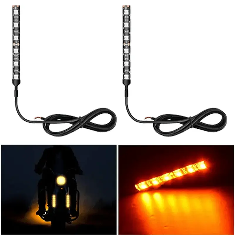 3.5 Inch 6-5050-SMD Amber LED Light Strip 2PCS