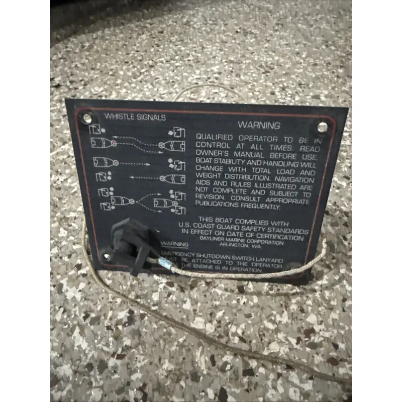 1985-1989 BAYLINER CAPRI BOAT DECK DASH PANEL SHUTDOWN SWITCH EMERGENCY OEM