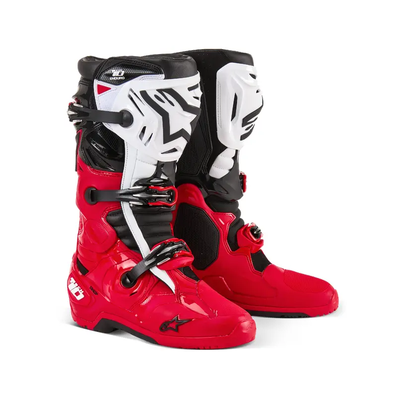 Alpinestars Tech 10 Enduro Boots Bright Red/Black/White - Size 11
