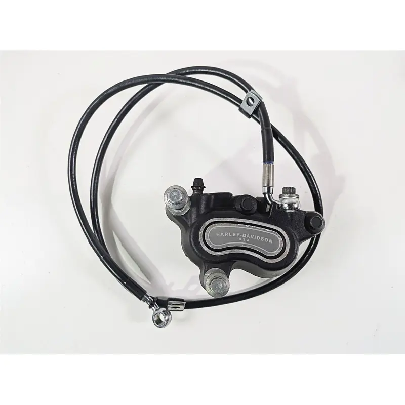 2009 Harley FXDC Dyna Super Glide Front Brake Caliper + Line 44046-08