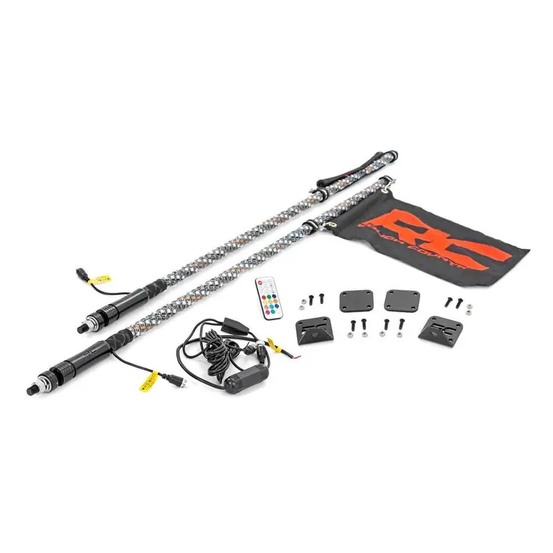 Rough Country Honda Talon 1000 4' Multl-Color LED Bed Whip Mount Pair
