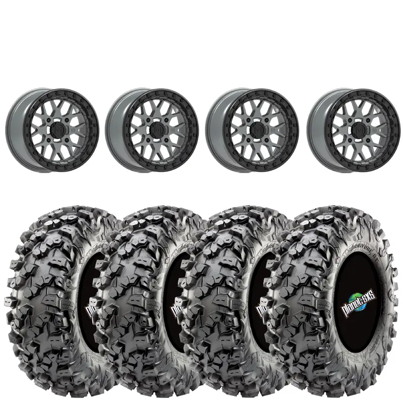Valor V07 Beadlock 15x7 5+2 4/137 Satin Graphite on Maxxis Carnivore RT 32x10-15