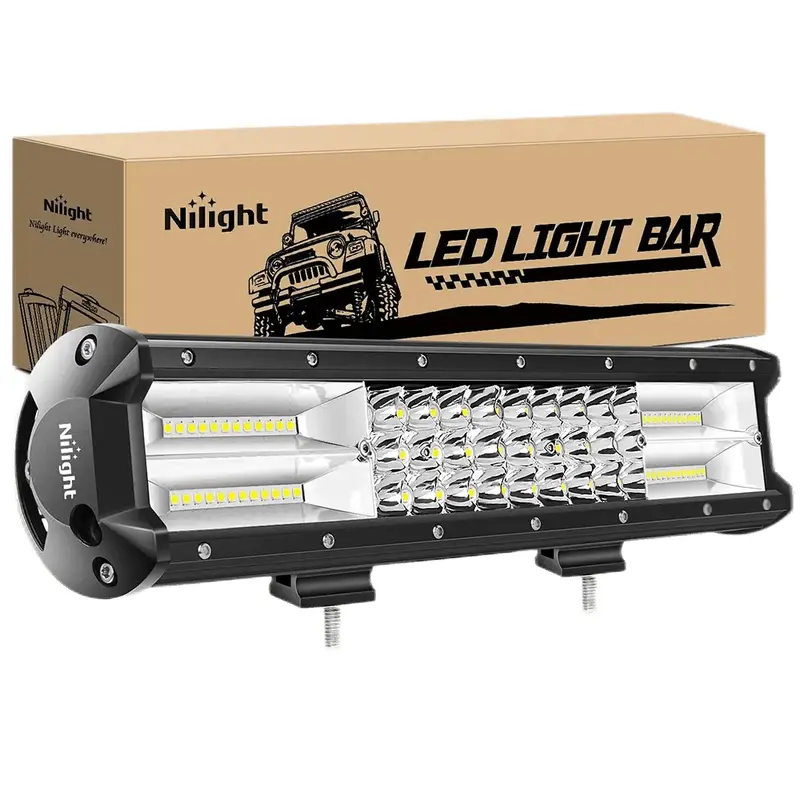15 Inch 216W 21600LM Triple Row Spot Flood Led Light Bar