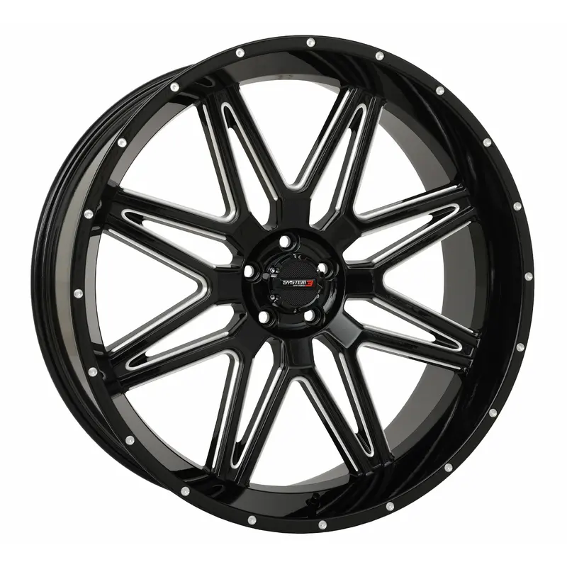 St7 Wheel 24x9 5+4 (0mm) 5/4.5 Gloss Black Milled