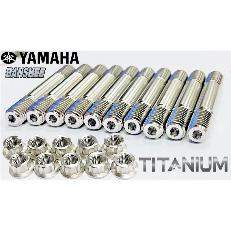 Yamaha Banshee 350 TITANIUM Cylinder Head Studs Ti Stud 12 pt Nut Combo Upgrade