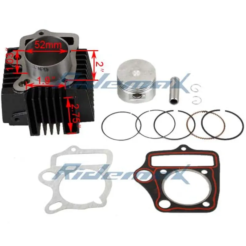 52mm Cylinder Piston Pin Ring Gasket Kit for 110cc ATVs & Dirt Bikes, Go Karts