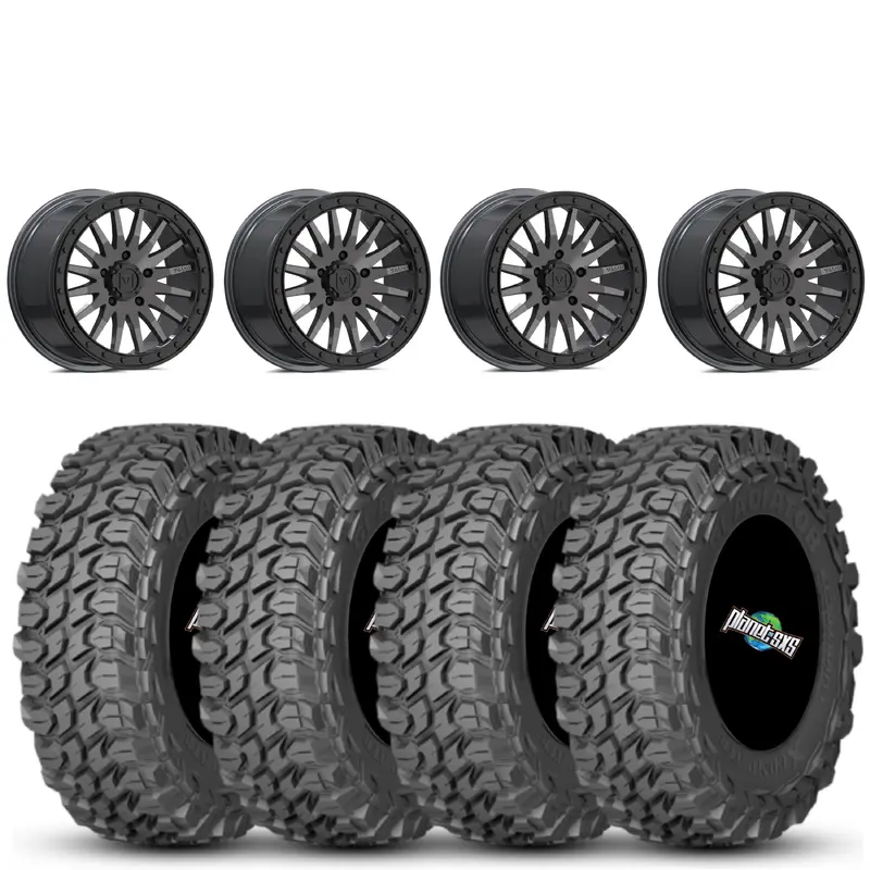 Valor V06 Beadlock 15x8 Brushed Gunmetal 6+2 on Gladiator X Comp 10 Ply 32x10-15