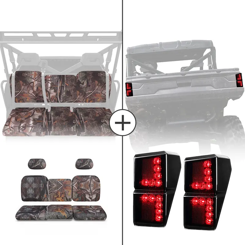Camouflage Seat Cover & Tail Light for Polaris Ranger 2018-2024