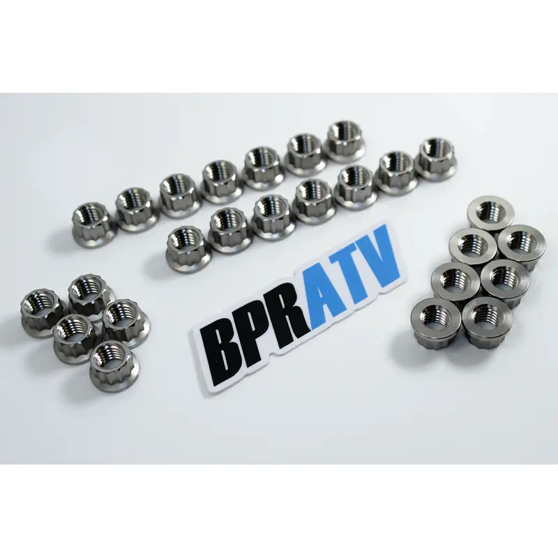 Banshee Titanium 12 Point Nuts Kit Cases Cylinder Head Motor Engine Flange Nuts