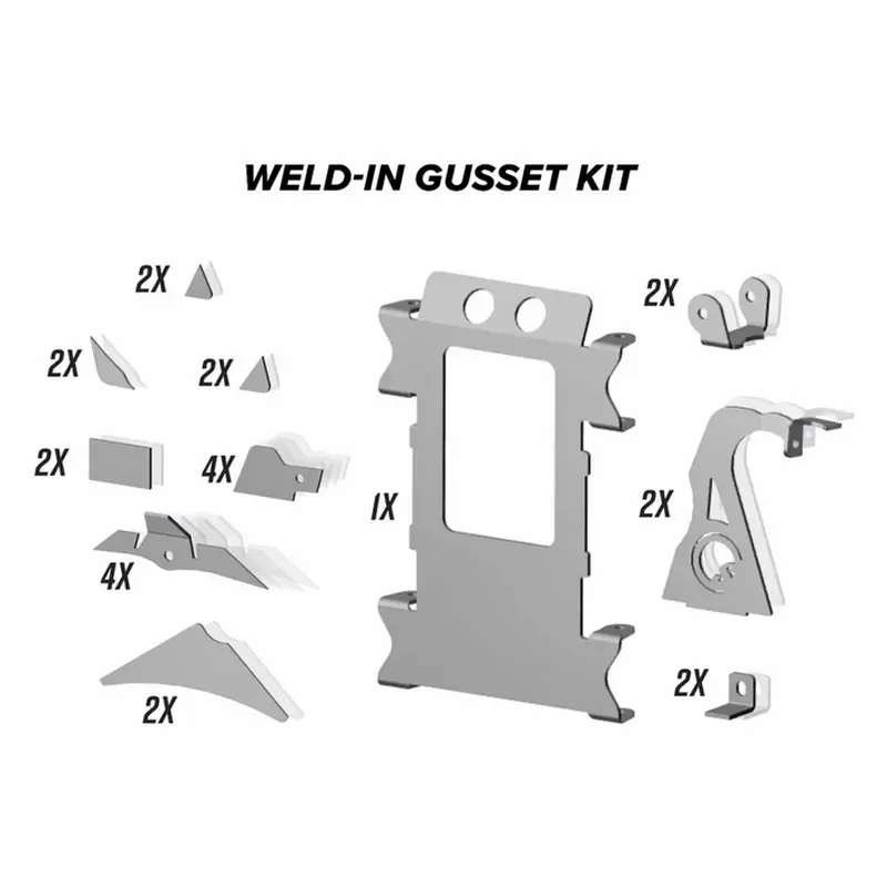 POLARIS RZR XP TURBO/1000 WELD IN FRAME STIFFENER GUSSET KIT, SUPERATV WFG-P-RZR1K