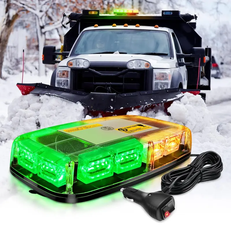 12 Inch 48 Leds Roof Top Green Amber Emergency Strobe Light