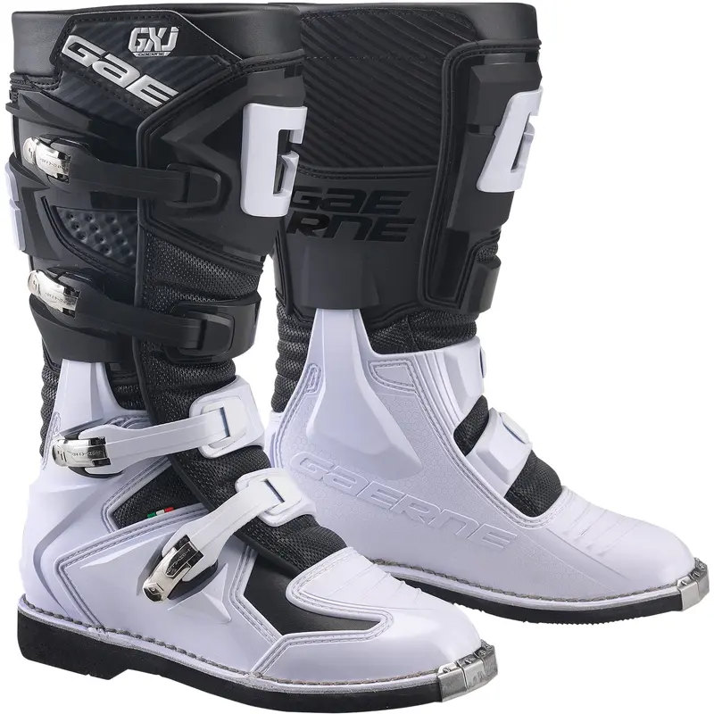GAERNE Gx J Boots Black/White Size 05 - Professional MX Boots for Young Riders