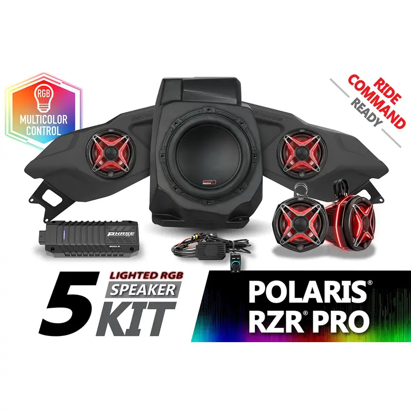 2020-2024 Polaris RZR Pro V-Spec 5-Speaker Plug-&-Play System for Ride Command
