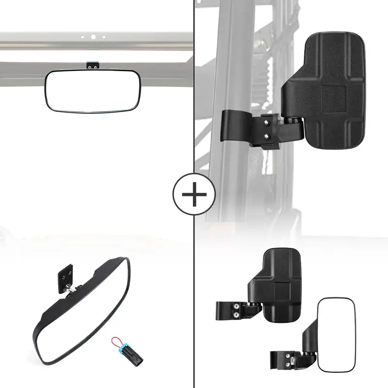 Rear View Mirror & Side Mirrors for Polaris Ranger 2015-2024