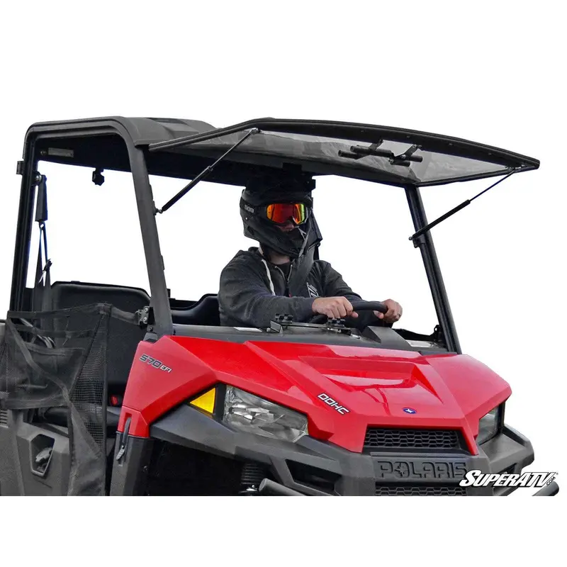 SuperATV Polaris Ranger Midsize Scratch Resistant Flip Windshield FWS-P-RANMID-70