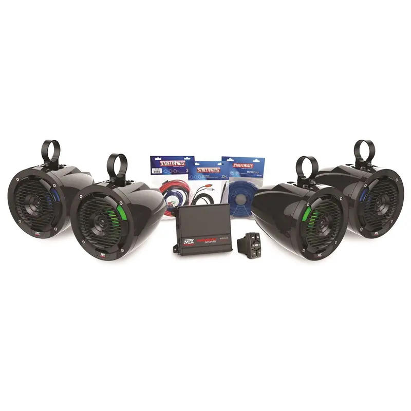 Universal Bluetooth Switch Audio Package with Amplifier and 4 Roll Cage Speakers