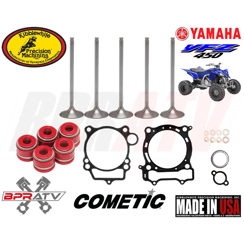 YFZ450 YFZ 450 Kibblewhite Intake Exhaust Valves Set 98m Big Bore Cometic Gasket