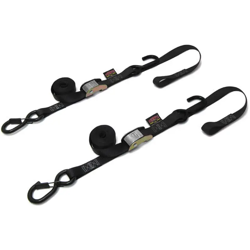 Tie Down Cam Sec Hook Soft Tye 1"X6' Black/Black Pair