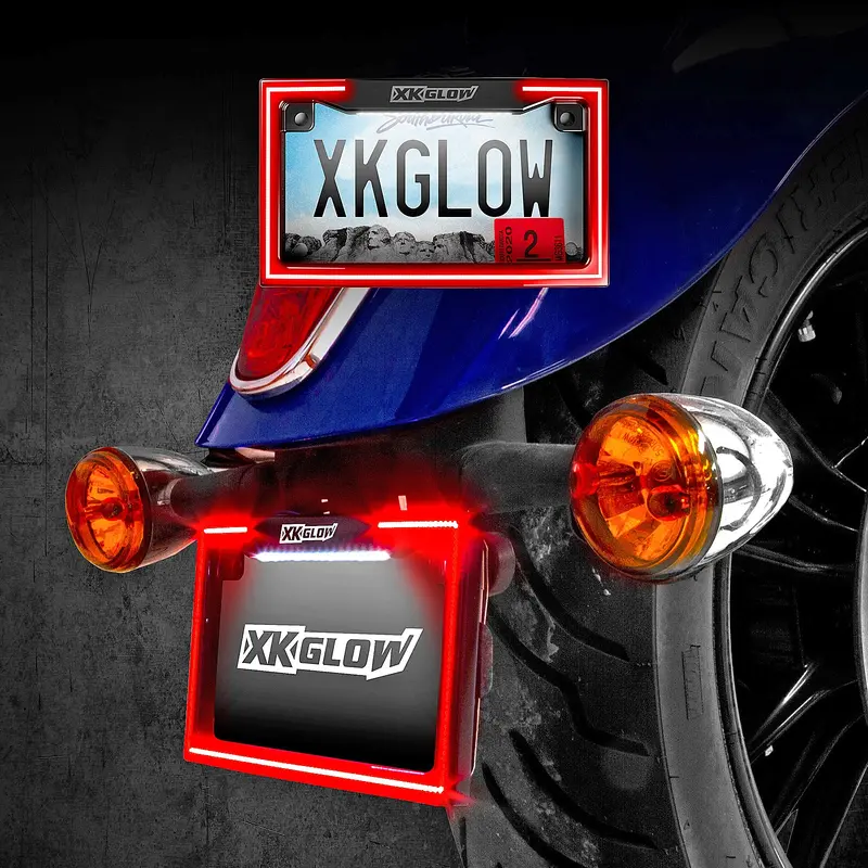 License Plate Frame Light With Turn Signal Chrome