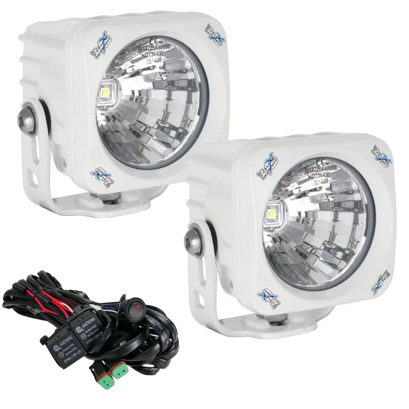3.7" White Optimus Square 20 Beam LED Light Kit