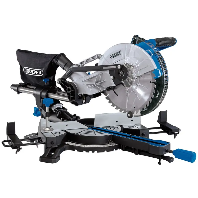 Draper 230V Sliding Compound Mitre Saw, 255mm, 1800W - SMS250D1800